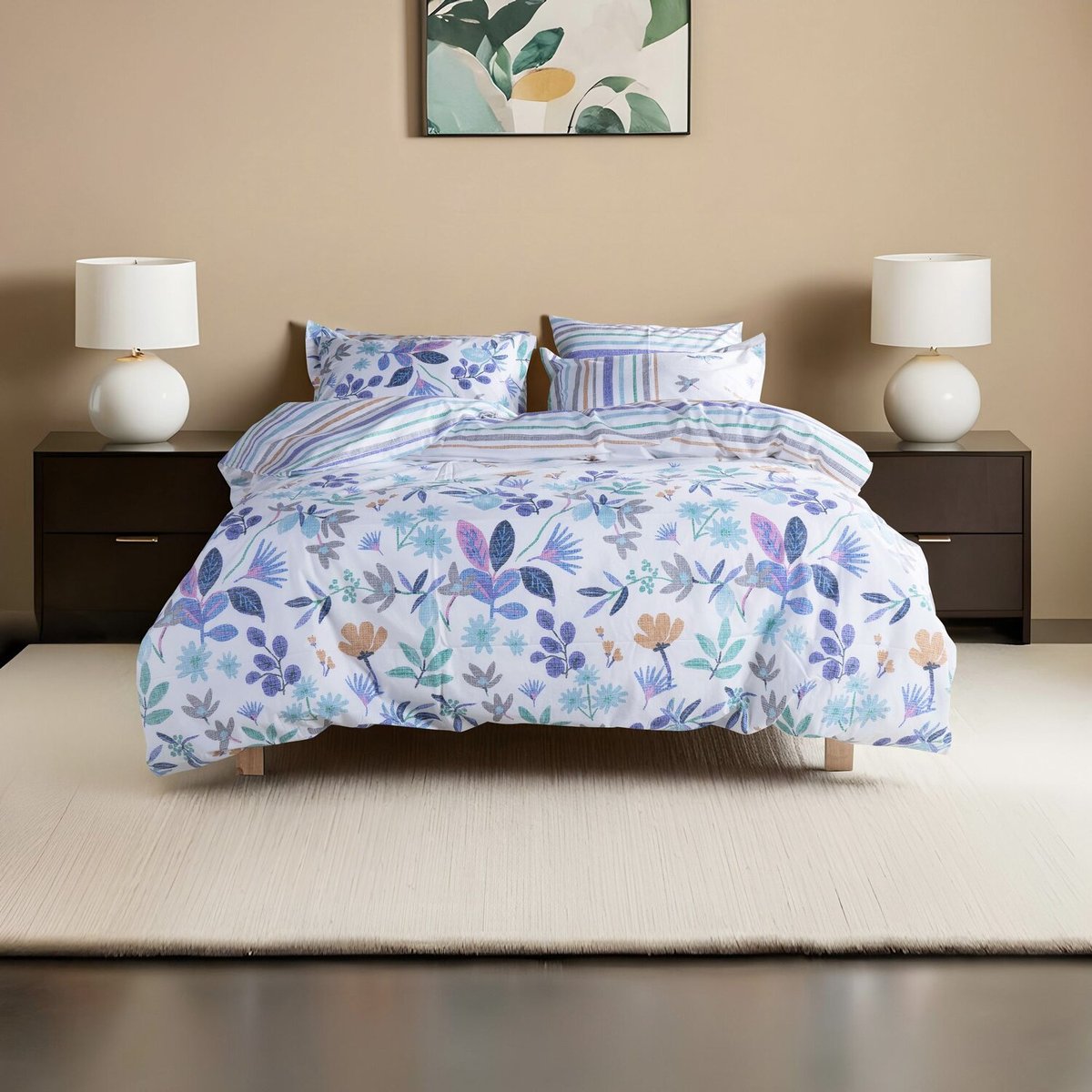 Parure housse de couette coton imprimée floral, Hope imprime, C DESIGN HOME TEXTILE