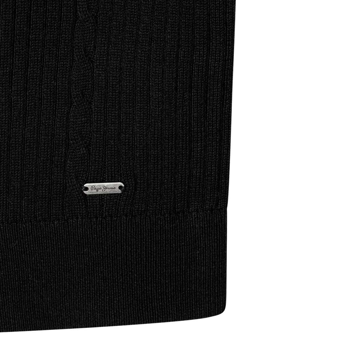 Pull À Col Perkins Côtelé noir, PEPE JEANS