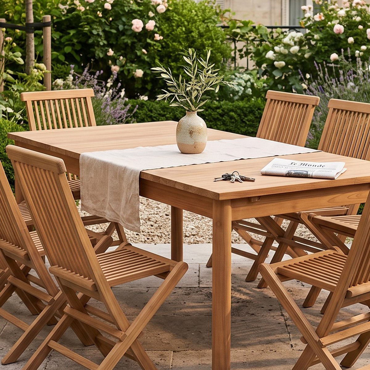 Salon de jardin en teck massif Riviera, 10 places naturel, TECK ATTITUDE