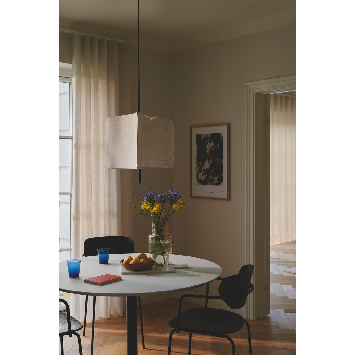 Suspension moderne en textile, TINTO noir, NORDLUX