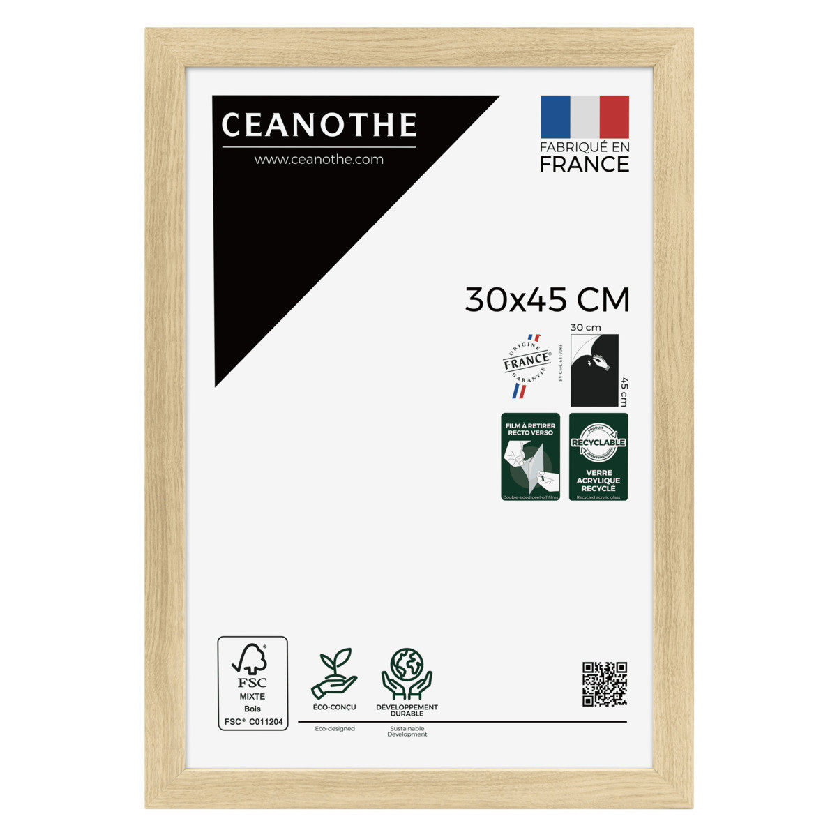 Cadre Photo Design En Bois Reconstitué Fsc ETERNEL brut, CEANOTHE
