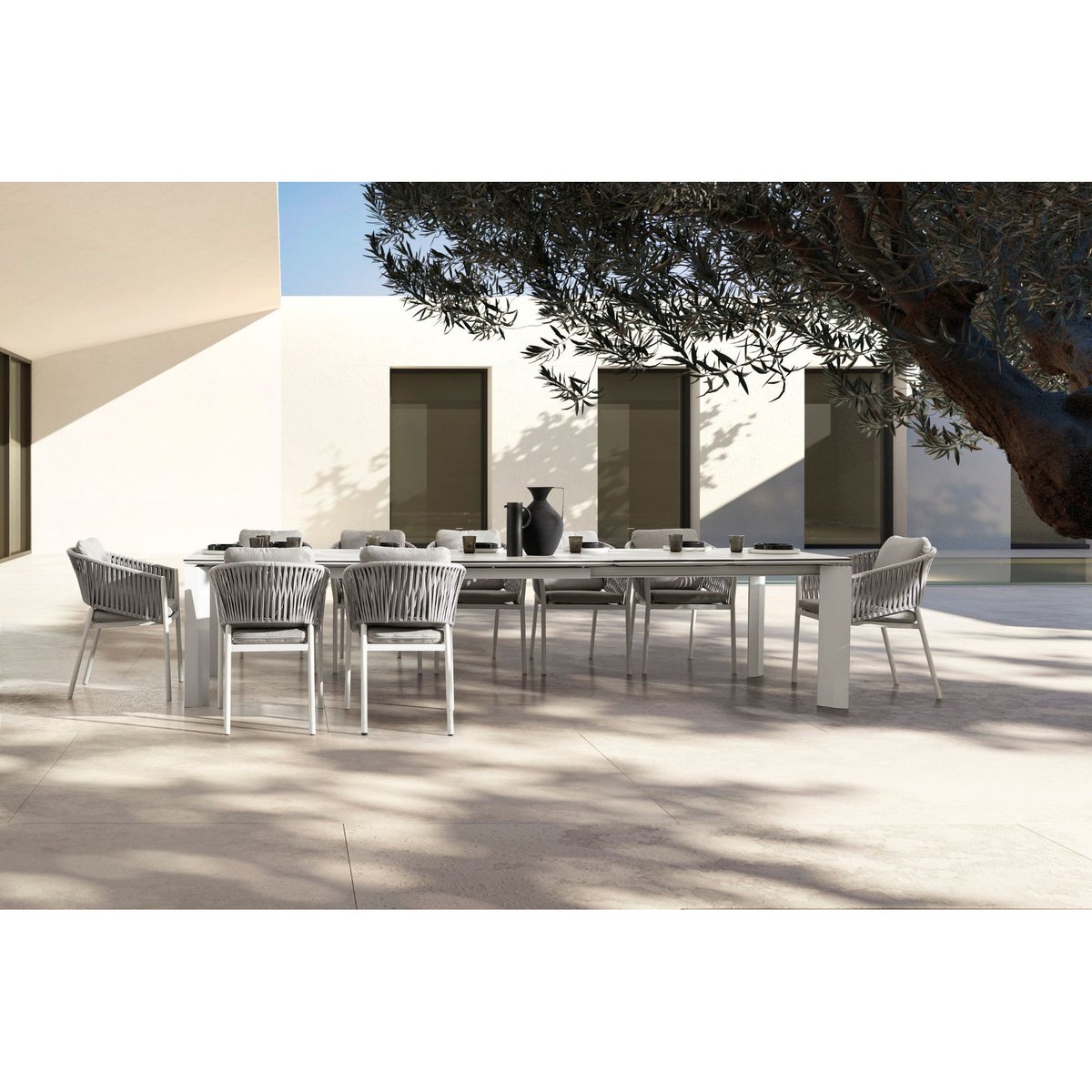 Fauteuils de jardin en métal et polypropylène (lot de 4) - CANNES blanc, HELLIN, DEPUIS 1862