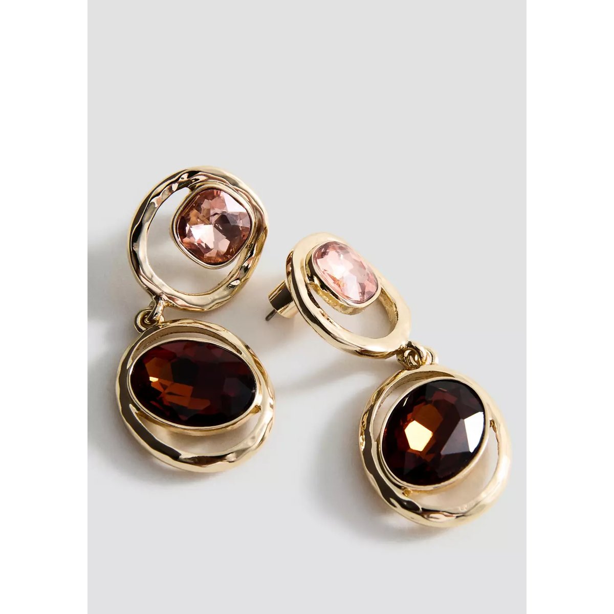 Boucles d'oreilles pendantes cristaux or, MANGO
