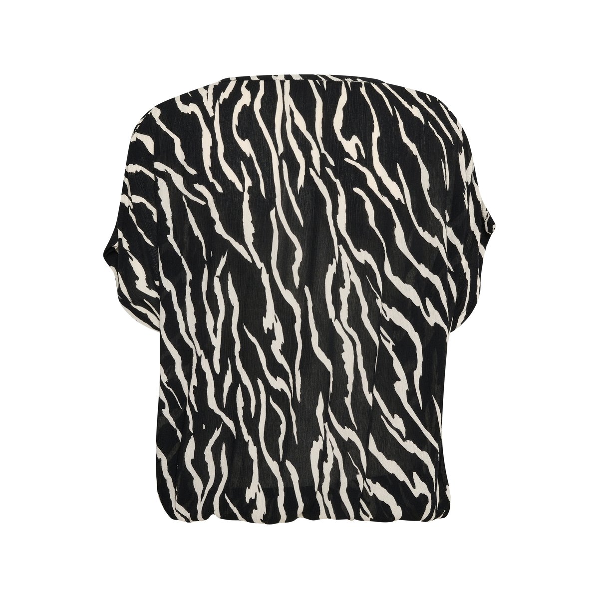 Blouse sans manches noir/blanc zebra animalier, KAFFE