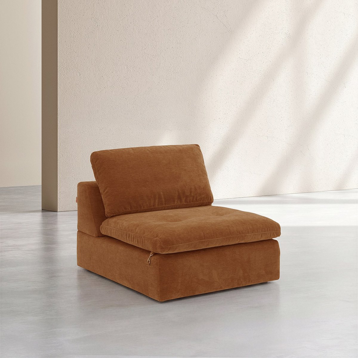 Chauffeuse en tissu AMERIA marron, HABITAT
