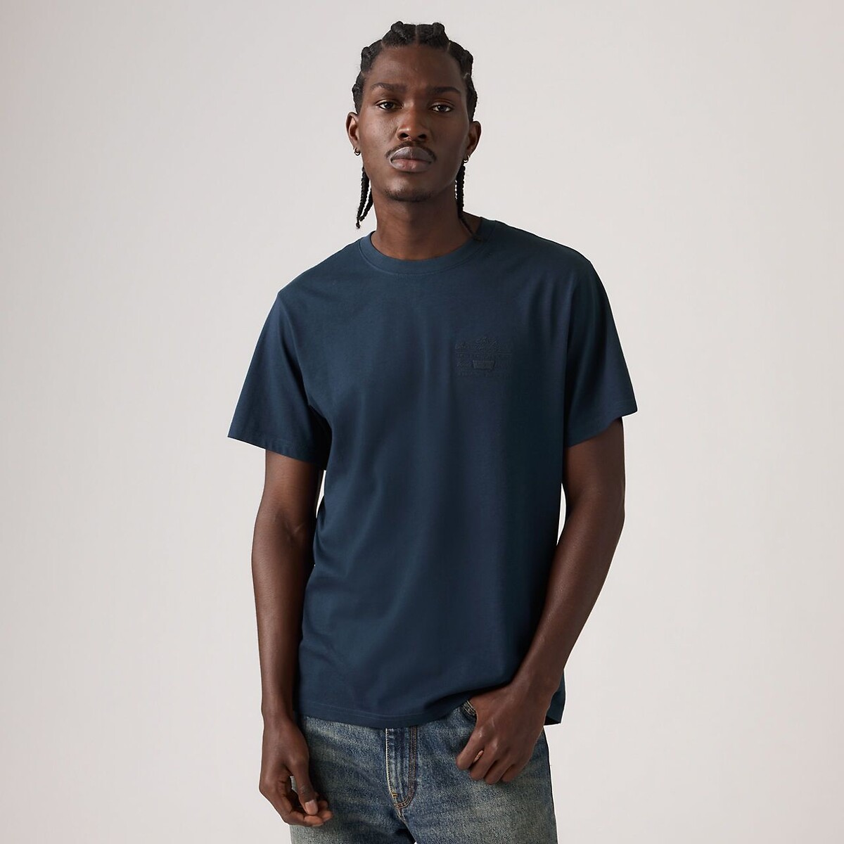 T-shirt manches courtes, logo ton sur ton marine, LEVI'S