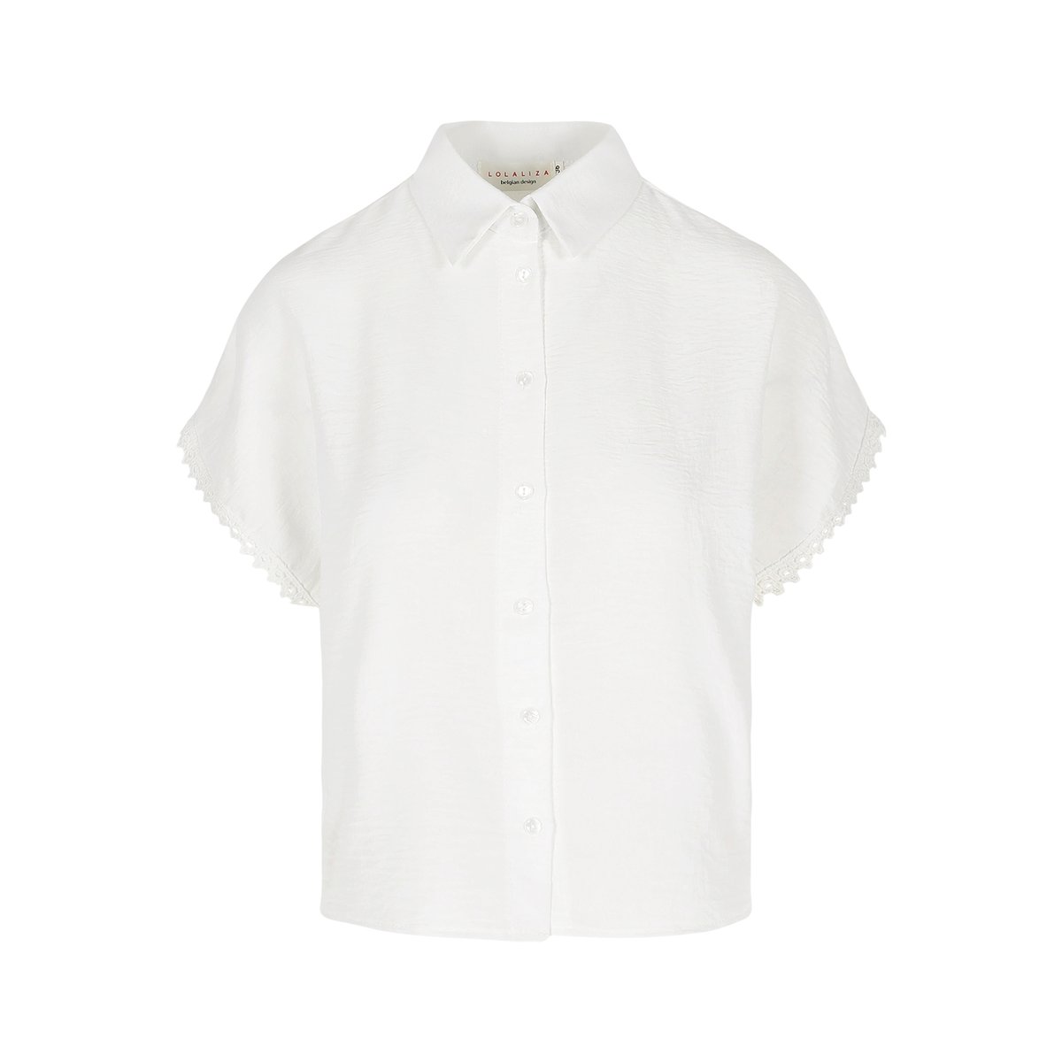 Chemise manches finition macramé blanc, LOLALIZA