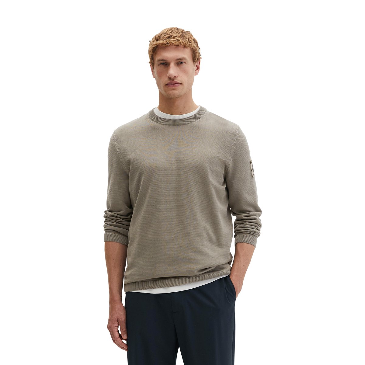Pullover DFB Travel Collection en pur coton bio marron, MARC O'POLO