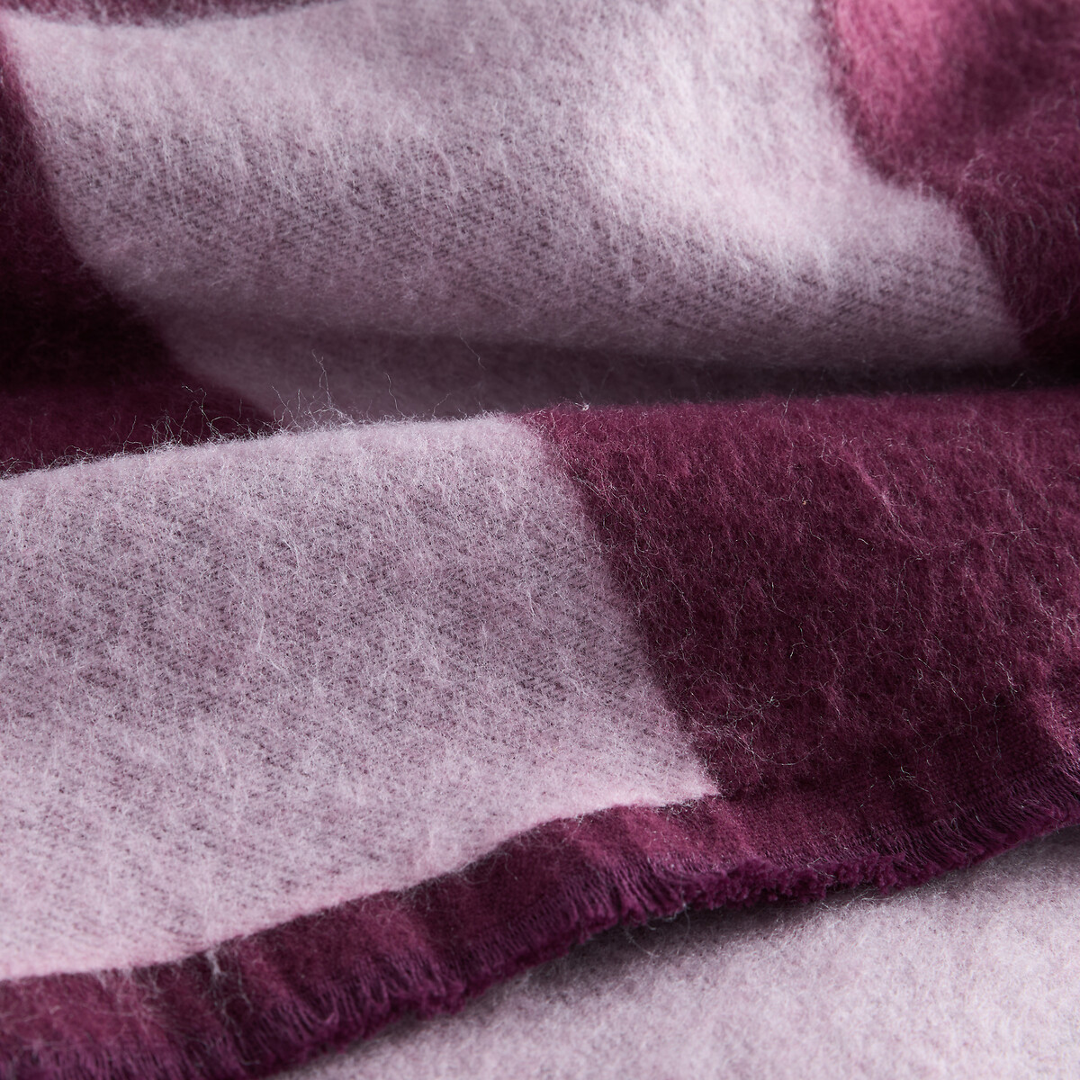 Colcha de jacquard de rayas geométricas con flecos, TABAKA burdeos/rosa, LA REDOUTE INTERIEURS