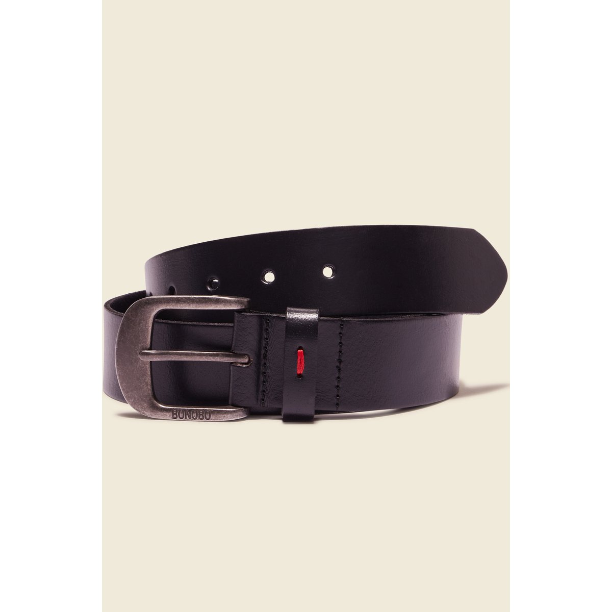 Ceinture en cuir noir, BONOBO
