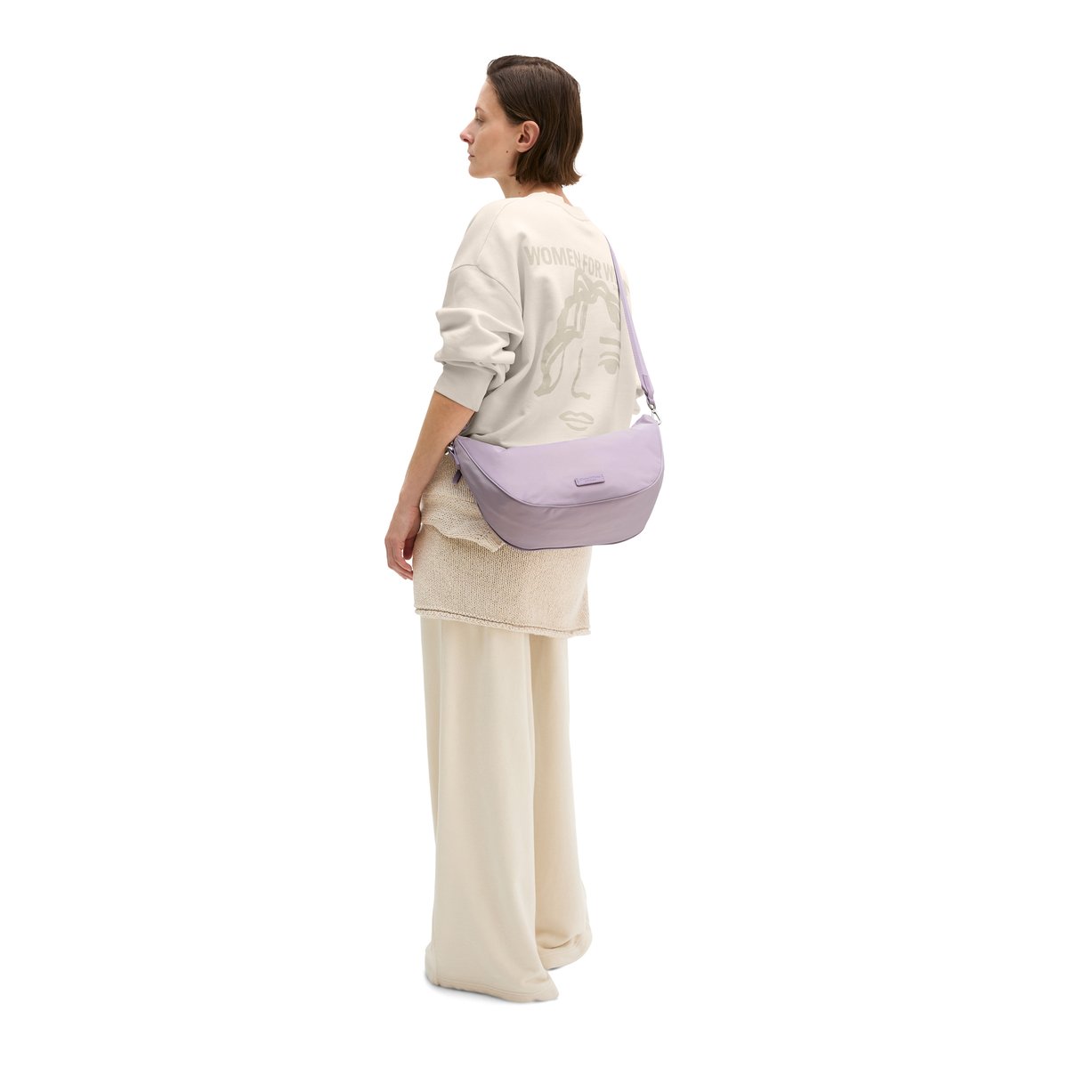Sac à bandoulière small en matériau hydrofuge lilas, MARC O'POLO