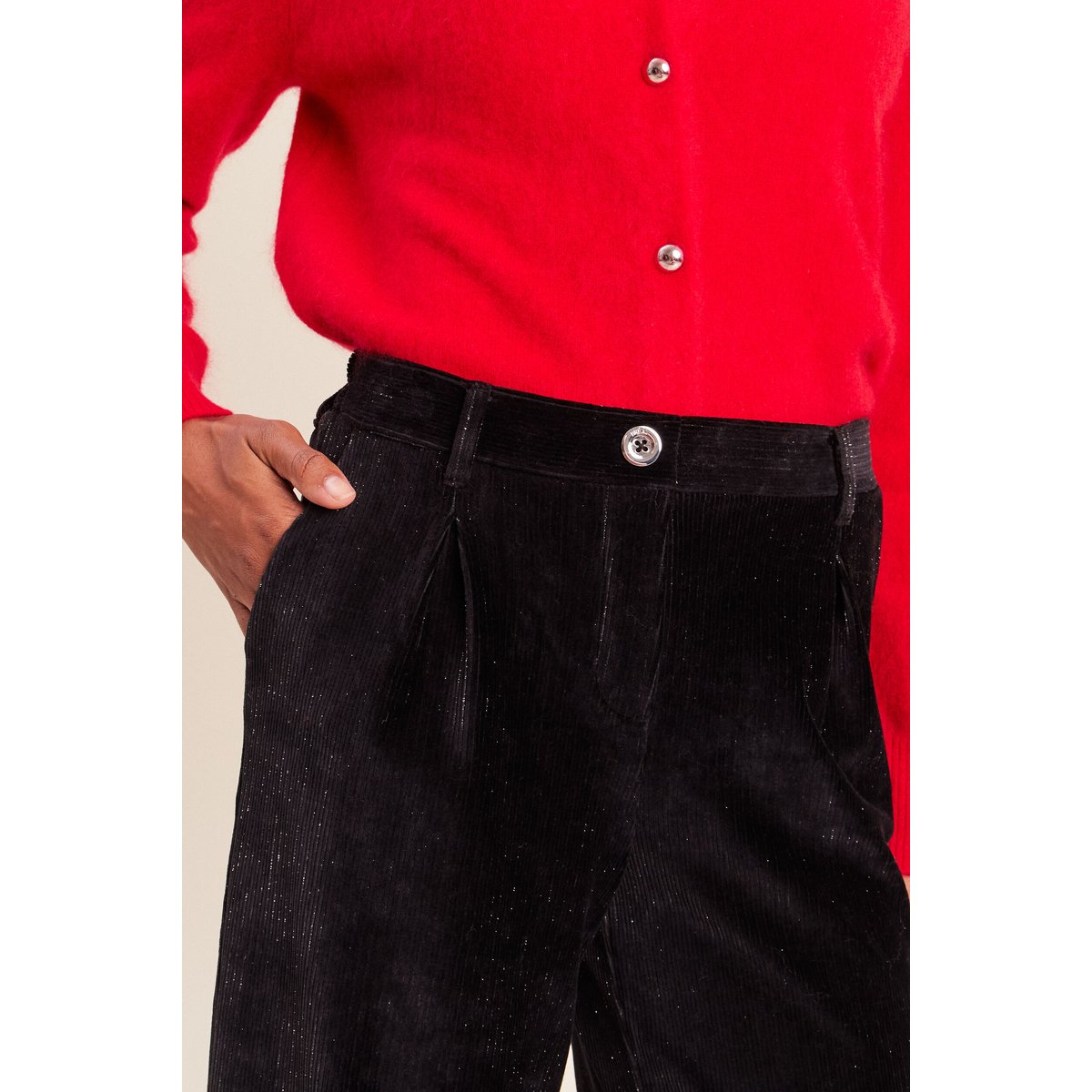 Pantalon en velours noir, BREAL