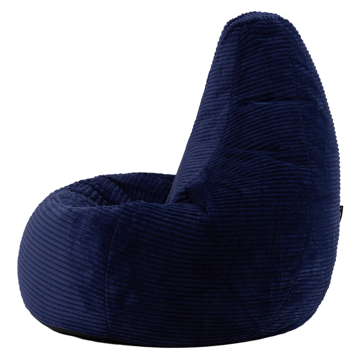 Lot de 2 poufs haut velours côtelé Oeko-Tex® - DALTON bleu marine, ICON