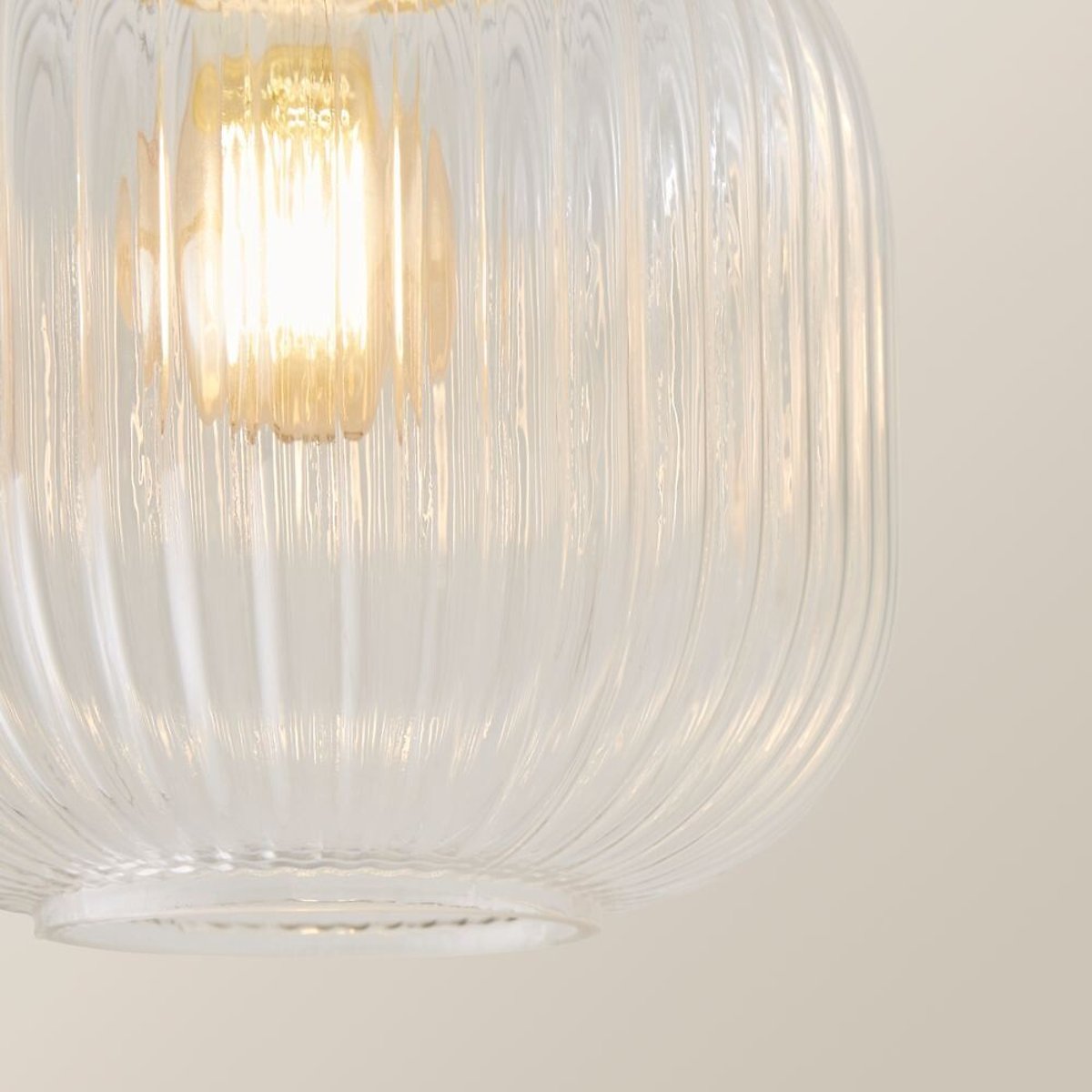 Conrad Ribbed Glass Flush Ceiling Light gold-coloured, SO'HOME