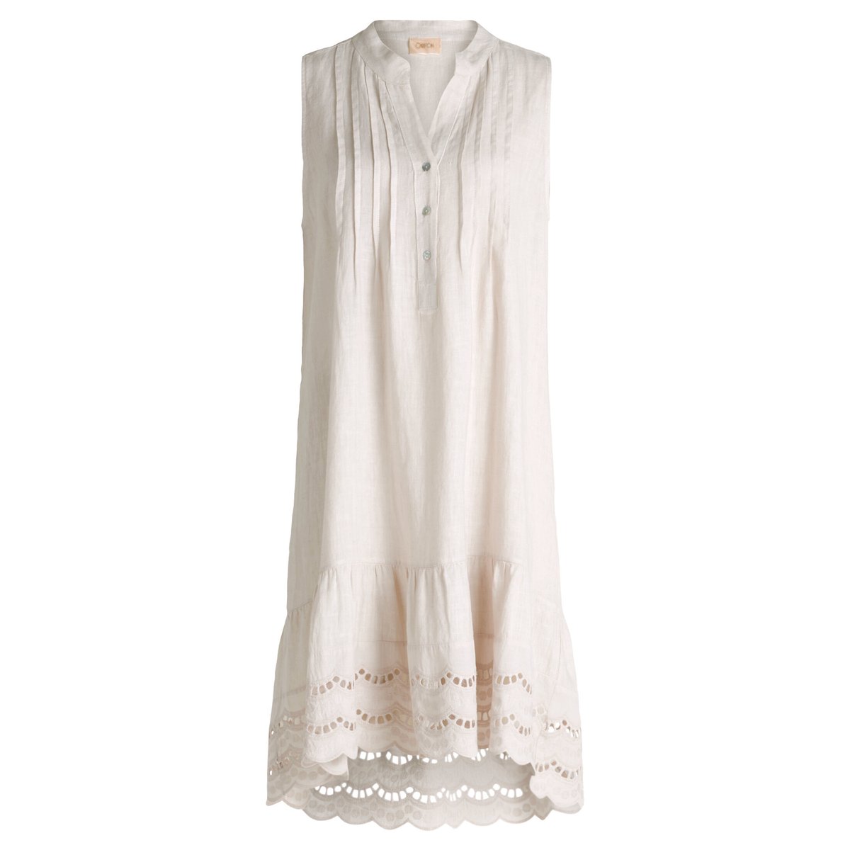 Robe casual à broderies white sand, CARTOON
