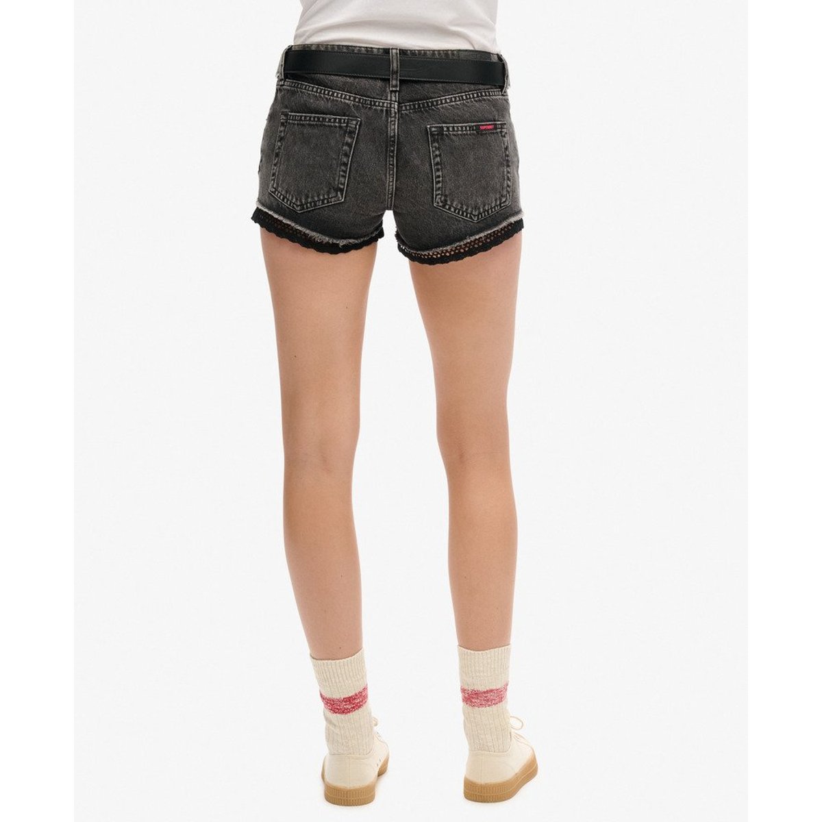 Mini short en denim pierre noire wolcott, SUPERDRY