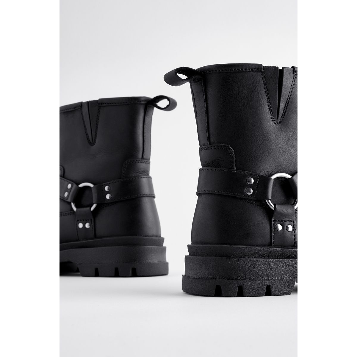 Bottines style motard noir, NEXT
