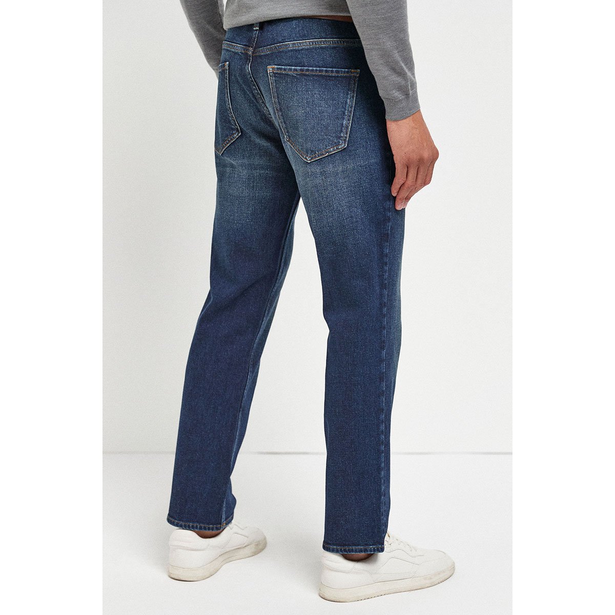 Jean Stretch Avec Ceinture délavage bleu moyen, NEXT