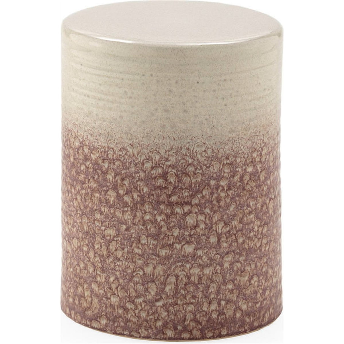 Tabouret décoratif en céramique contemporain blanc et corail, RECOLLECTION