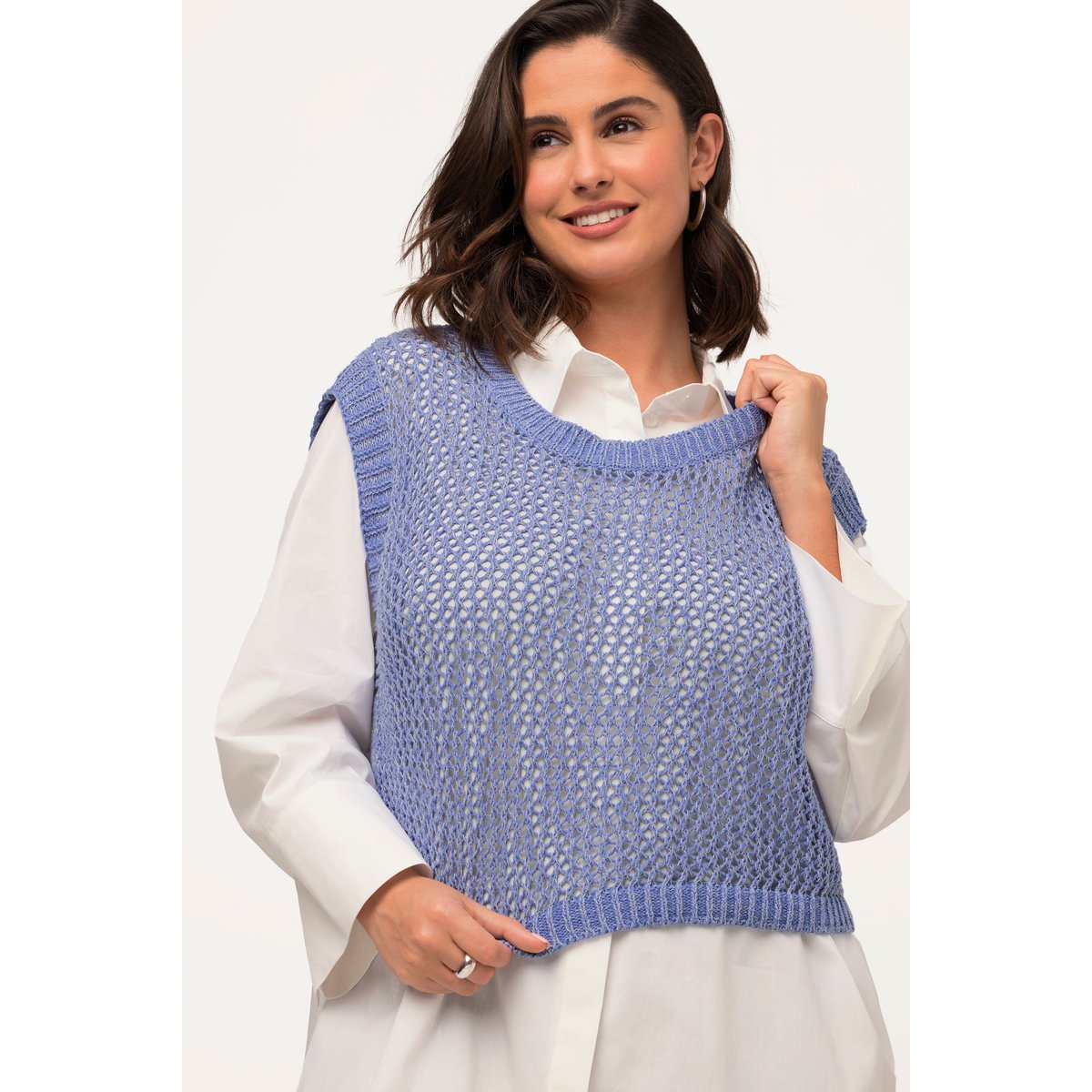 Débardeur en maille bleu jean, ULLA POPKEN
