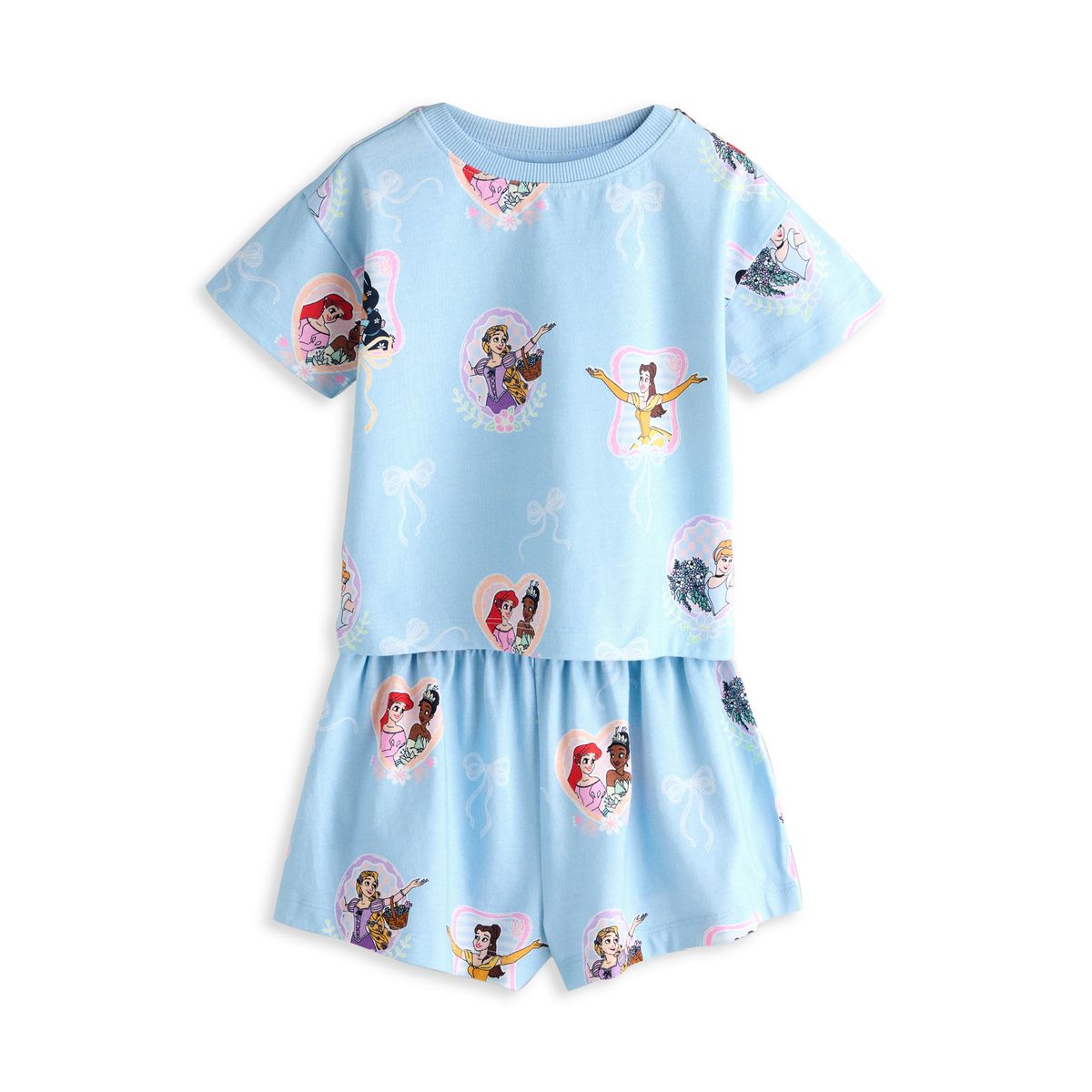 Pyjama court bleu disney princess, lot de 2 rose, NEXT