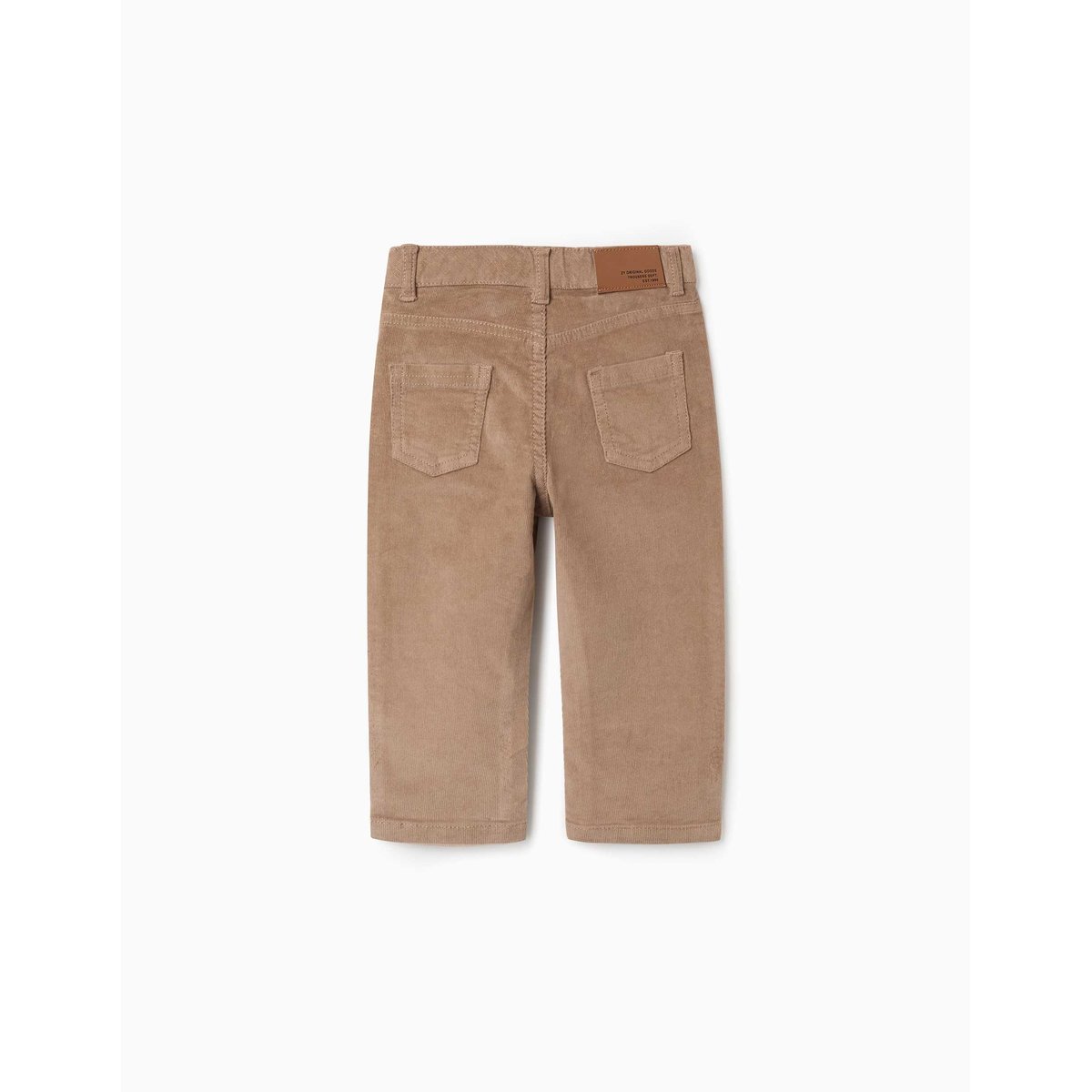 Pantalon à coupe droite en velours côtelé beige, ZIPPY
