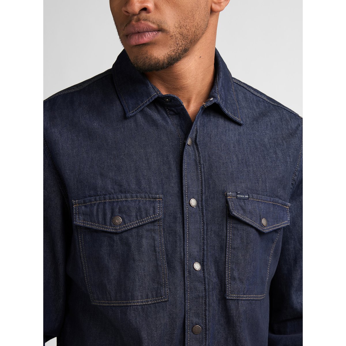 Chemise en jean à manches longues pour homme forgestate bleu dark indigo, PETROL INDUSTRIES