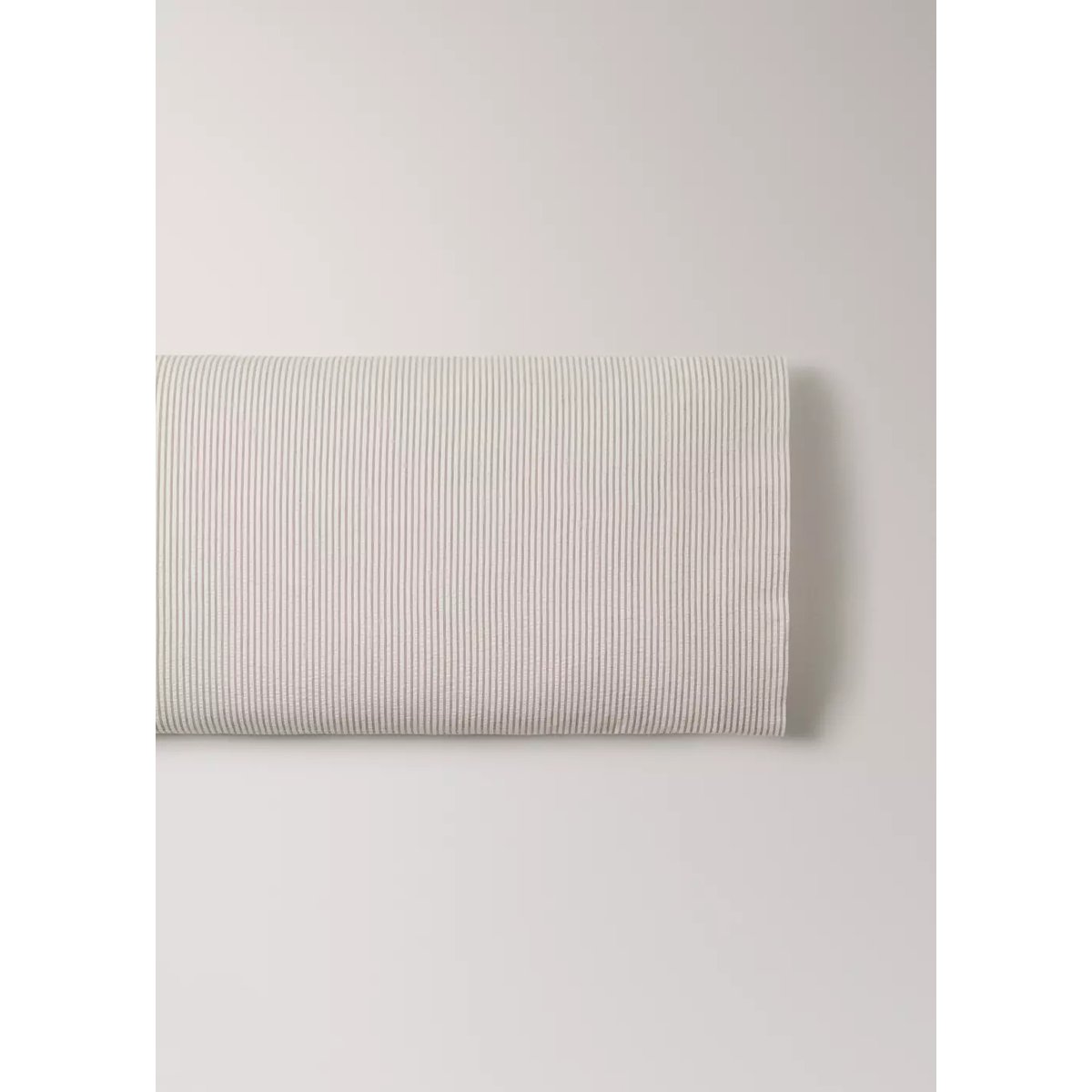 Taie d'oreiller coton seersucker à rayures fines 45x110 cm café, MANGO HOME