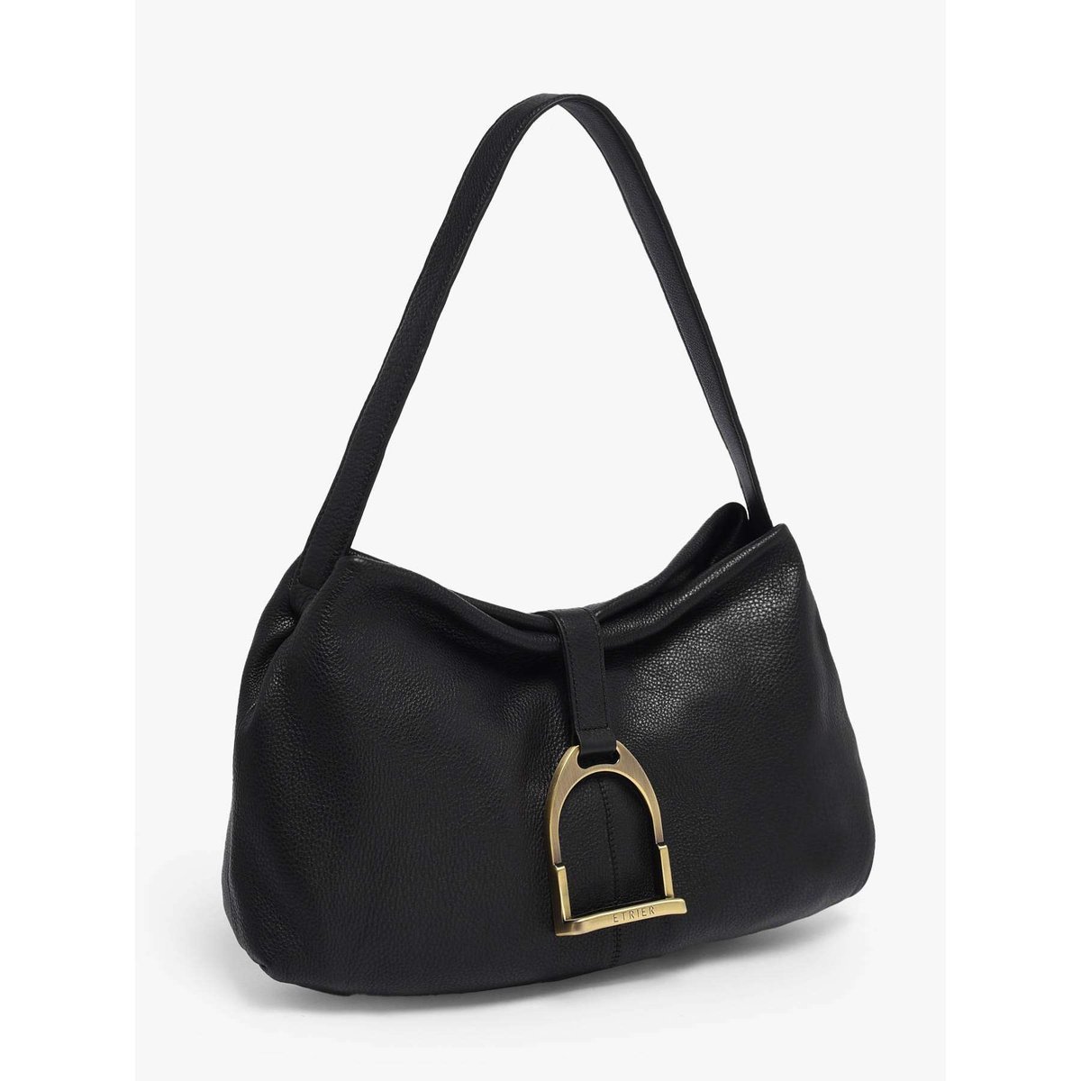 Sac porté épaule S Etalon cuir noir, ETRIER