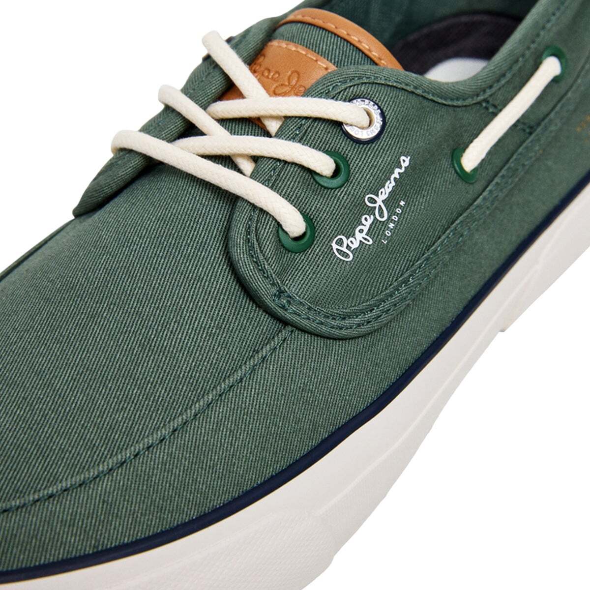 Taylor - Baskets Nautiques En Toile vert myrt, PEPE JEANS
