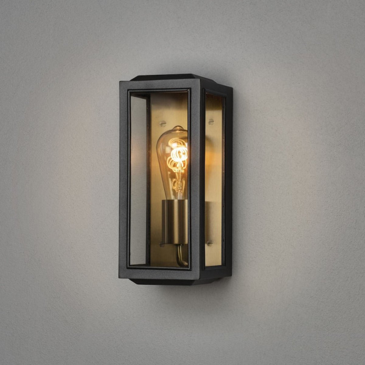 Applique Murale étroite Capri Extérieur Noir Et Laiton noir, MILLUMINE
