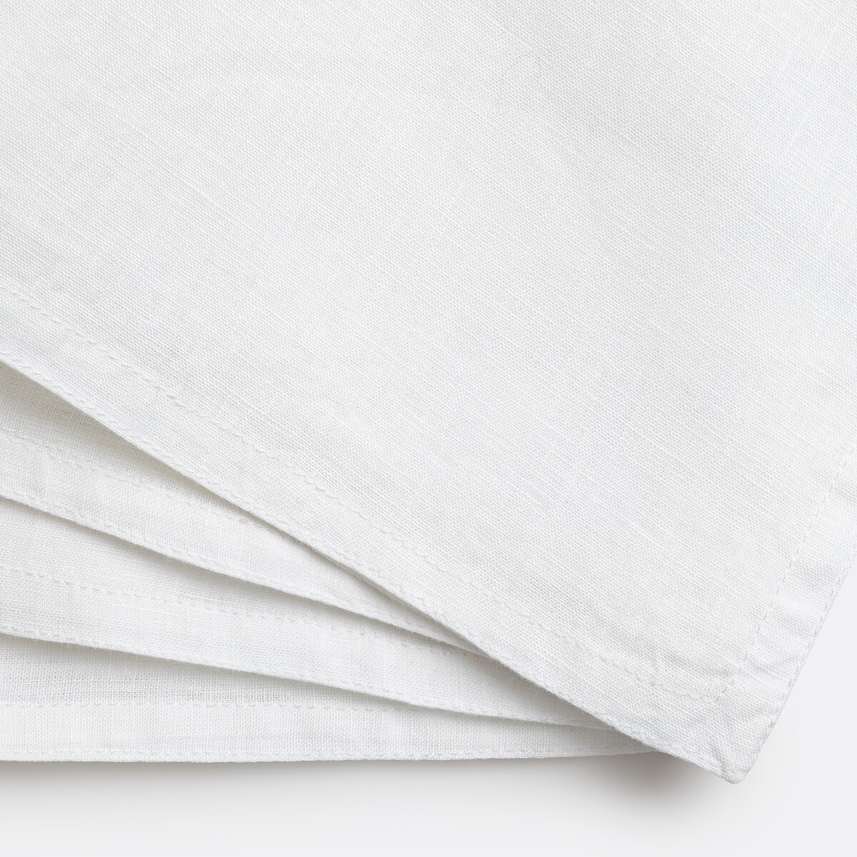 Lot de 4 serviettes de table lin lavé Victorine blanc, LA REDOUTE INTERIEURS