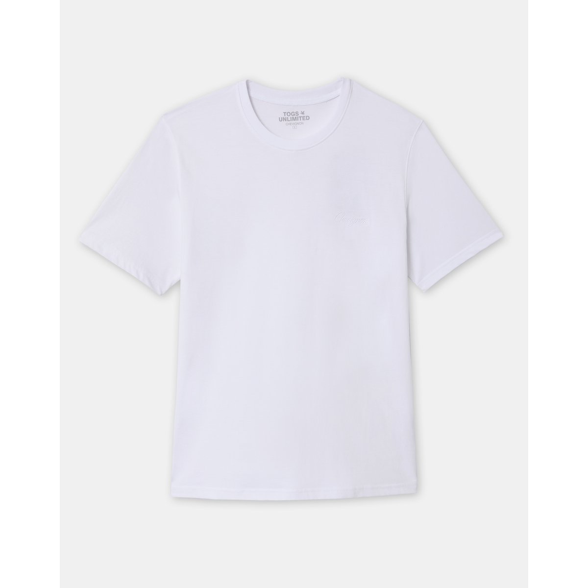 T-Shirt motif devant; brodé TEE CUSTOM blanc, CHEVIGNON