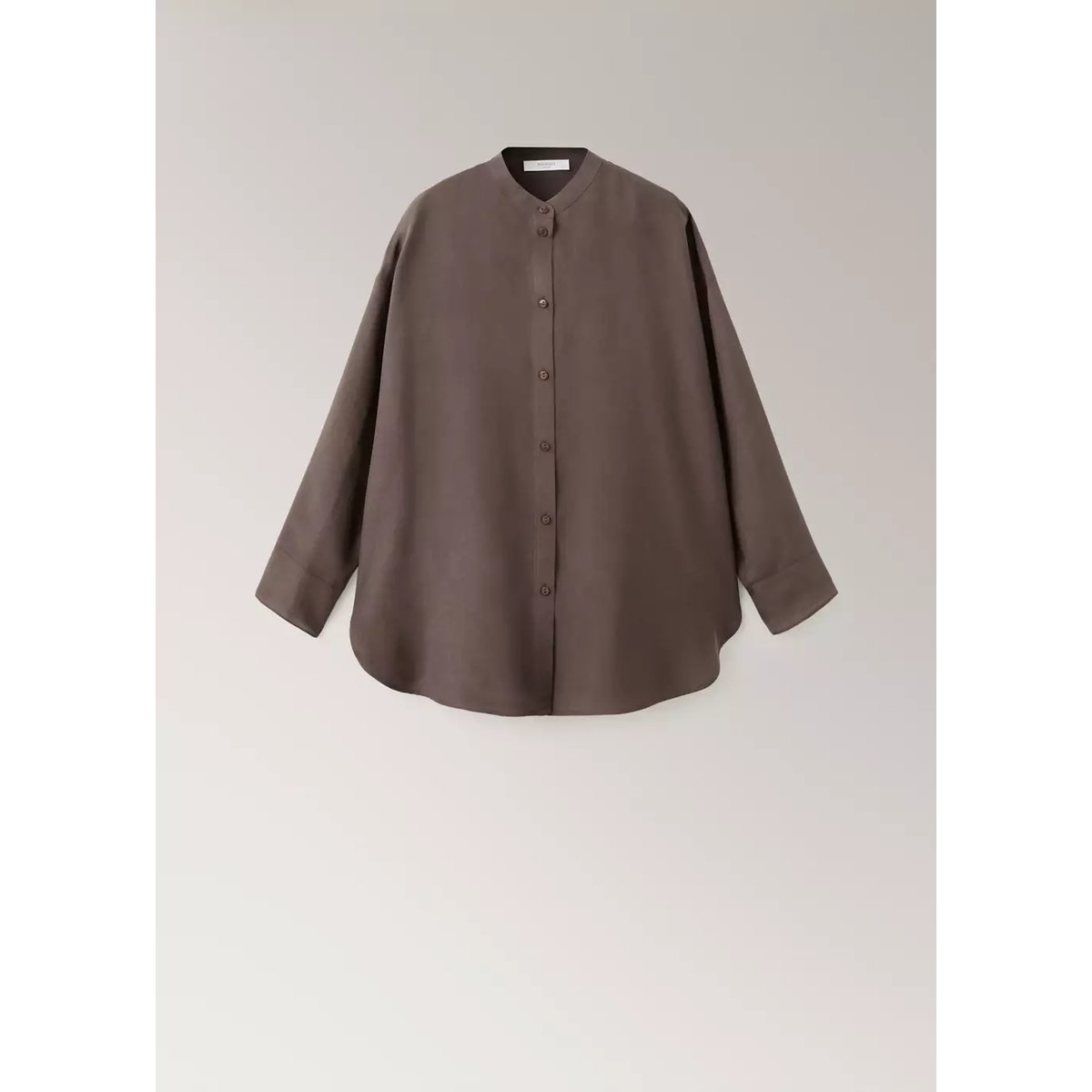 Chemise 100 % soie lavée marron, MANGO