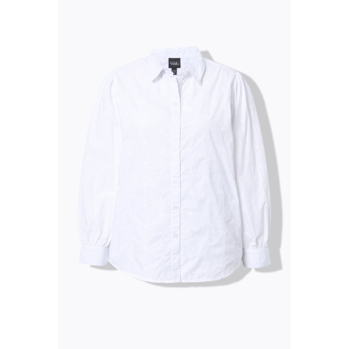 Blouse, broderie cœur, coupe évasée blanc cassé, ULLA POPKEN