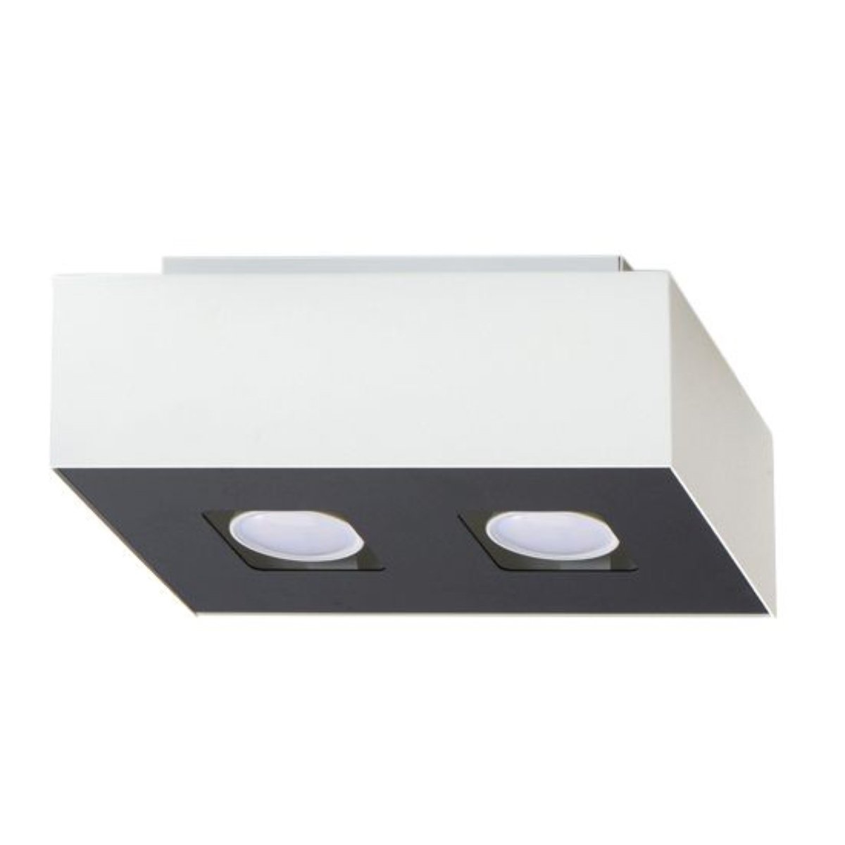 Plafonnier Acier Blanc/Noir GU10 2 Mono blanc, EDEN