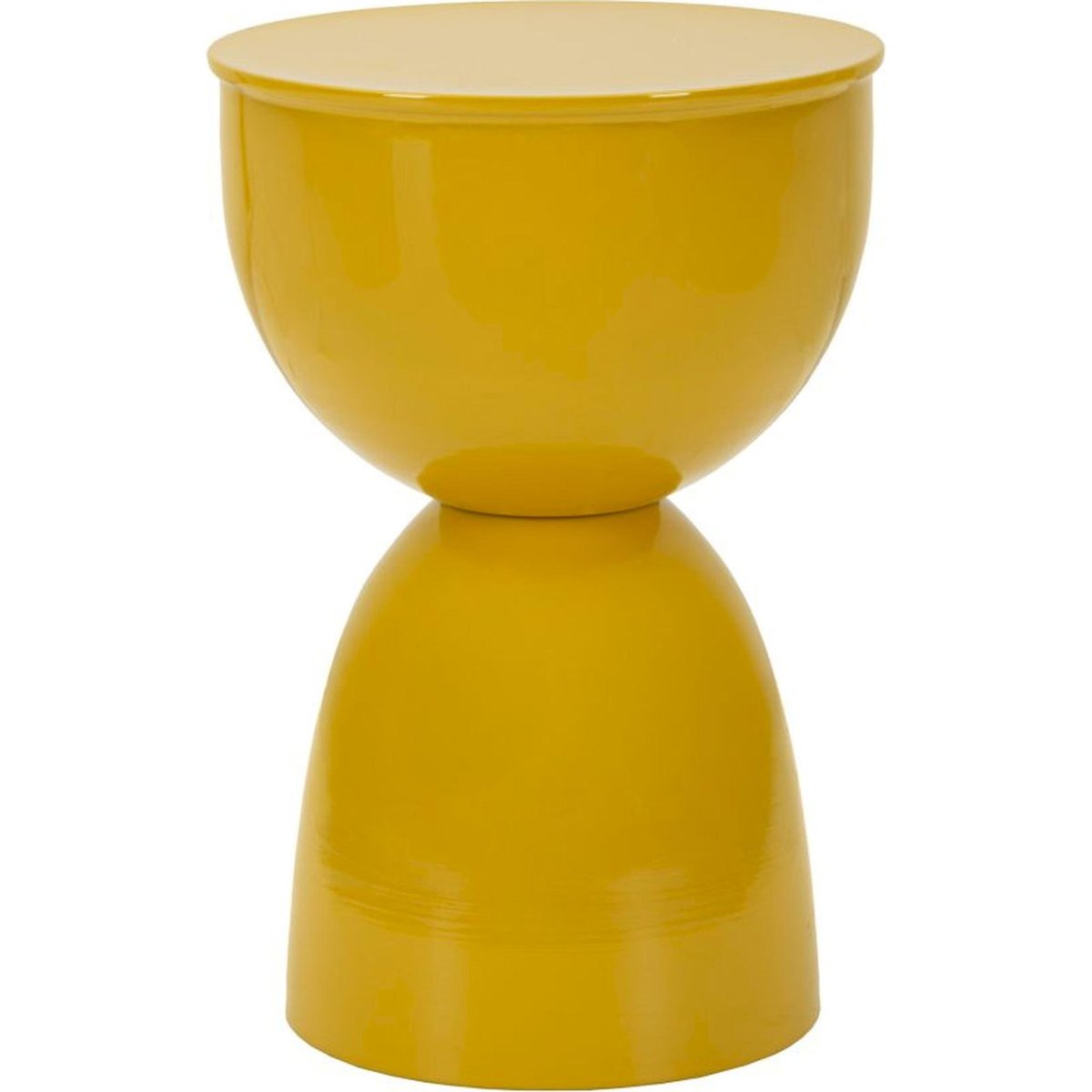 Table d'appoint en métal sculpturale MODERN moutarde, RECOLLECTION