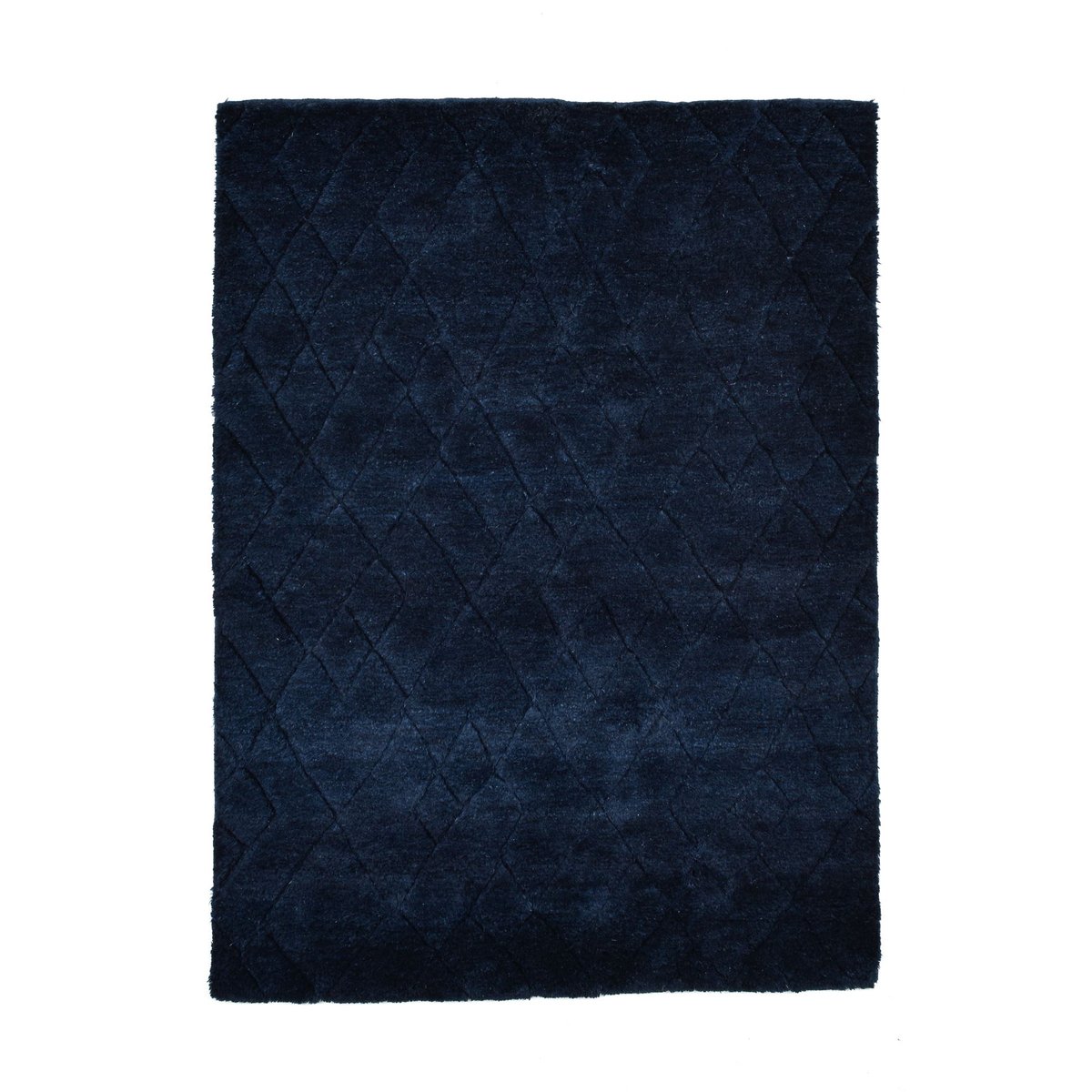 Tapis en laine vierge noué à la main bleu, THEKO