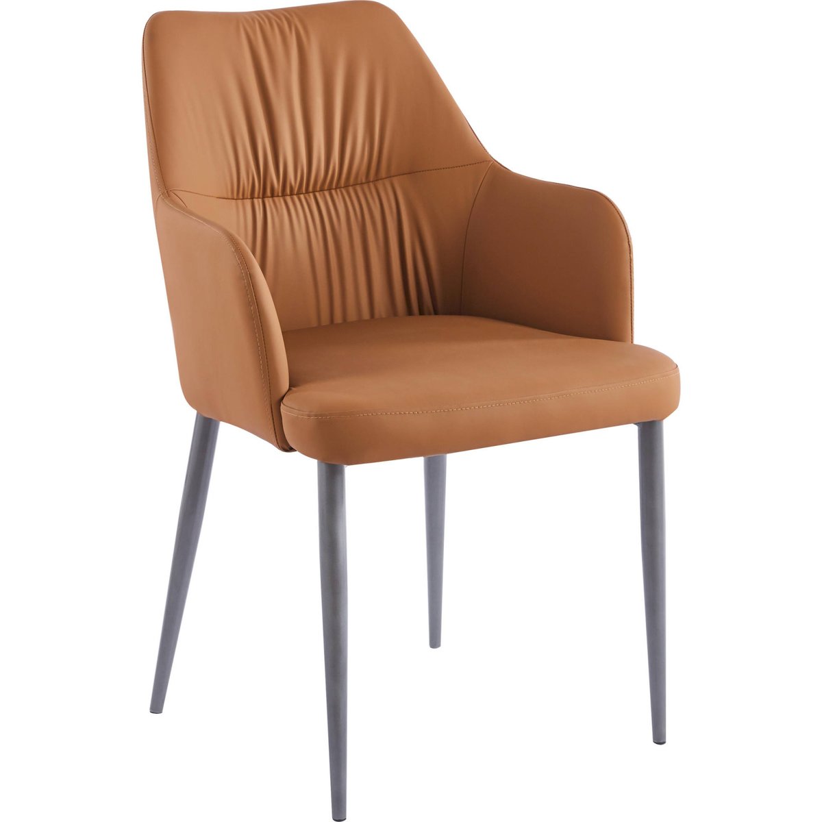 Chaise de salle à manger en simili camel marron chaud cuir pu, ARTE ESPINA