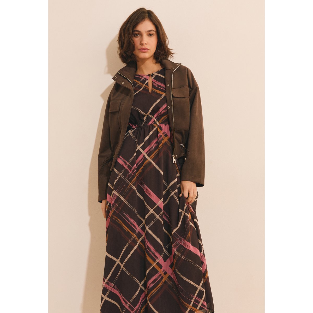 ETAM ROBE BABETTE IMP - ROBE imp fd mauve, ETAM