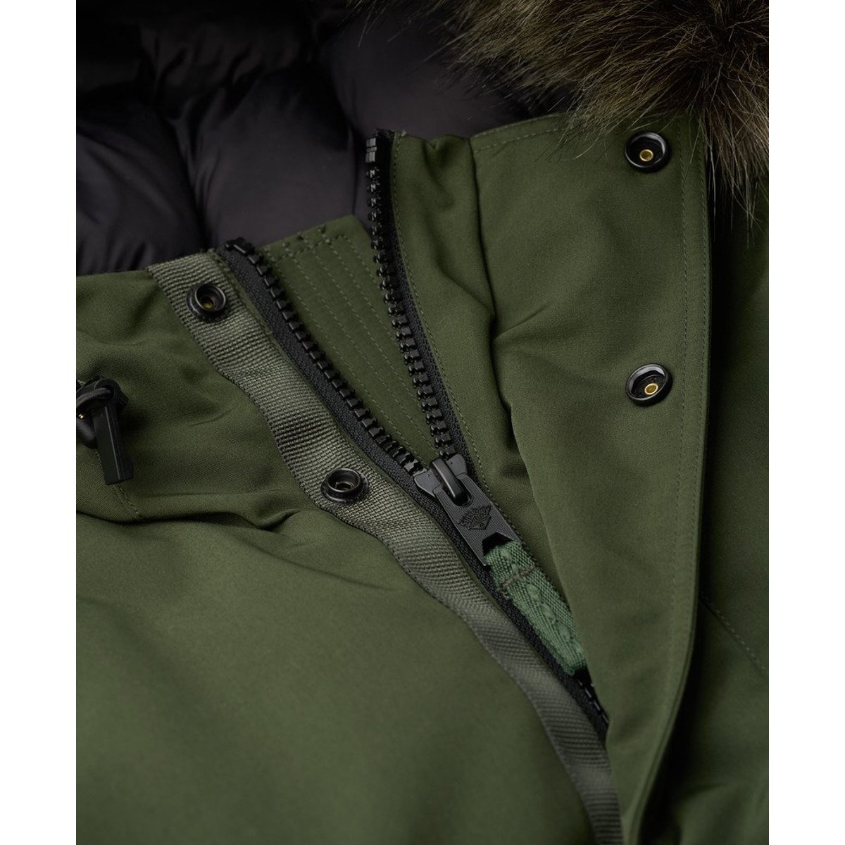 Blouson Bomber Everest en imitation Fourrure kaki, SUPERDRY