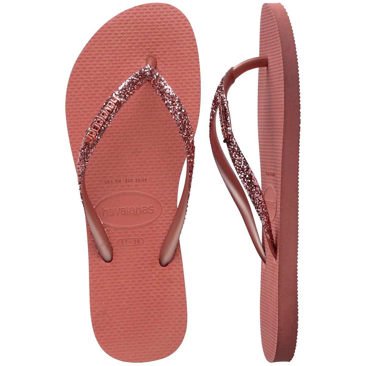 Tongs Slim Glitter II terracotta, HAVAIANAS