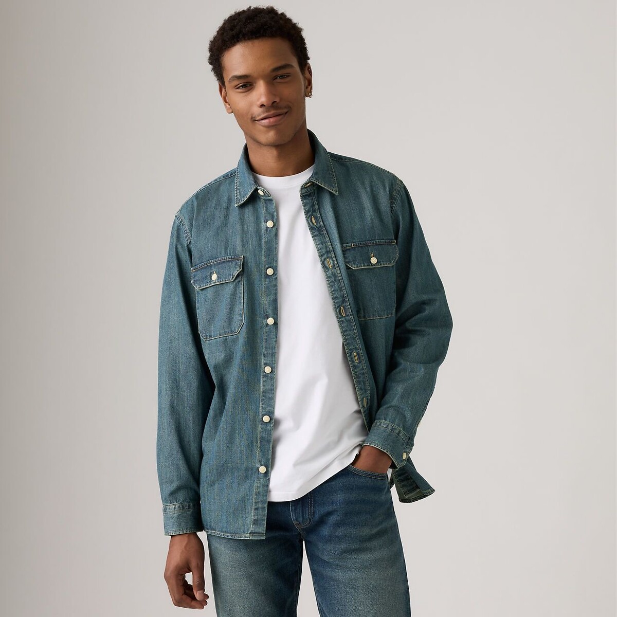 Denim overhemd Jackson worker middelblauw , LEVI'S