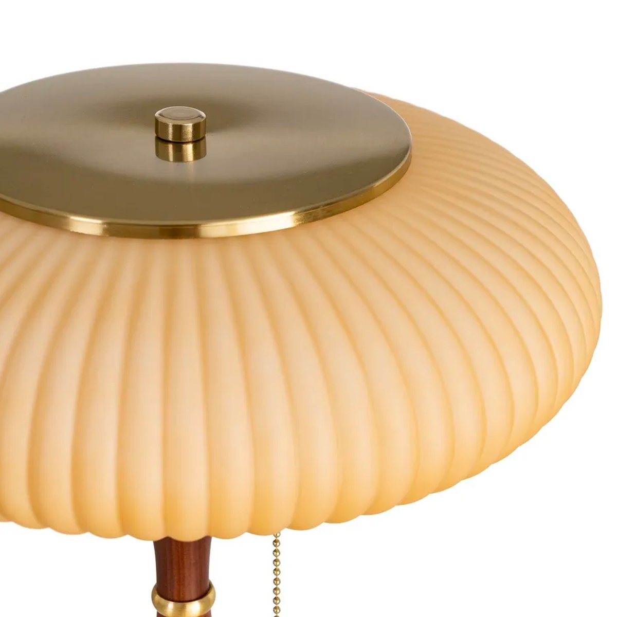 Lampe à poser à tirette bois de frêne et abat-jour verre 30x30x40cm bois, WADIGA