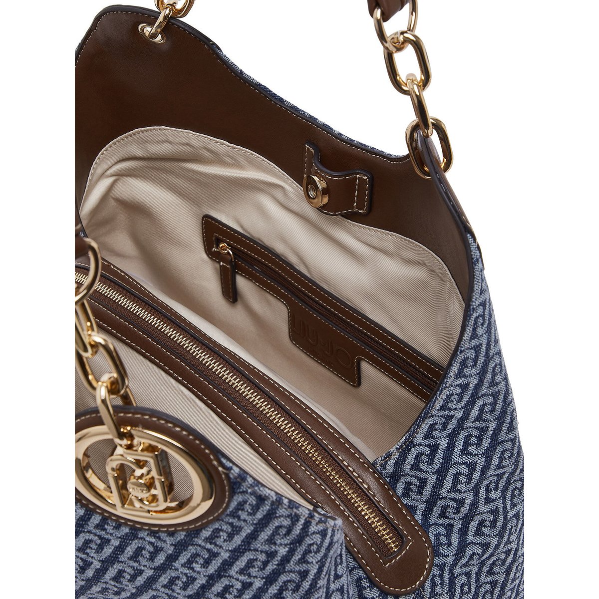 Sacoche moyenne effet denim denim bleu, LIU JO