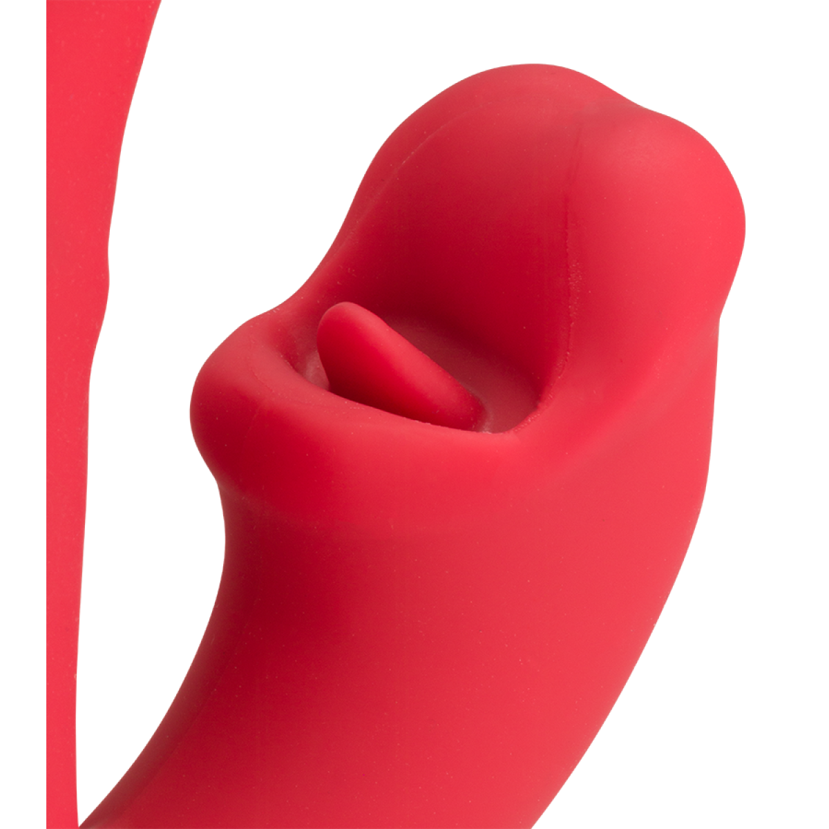Vibromasseur puissant rabbit va-et-vient et langue Pleasure Rush rouge, LOVE AND VIBES