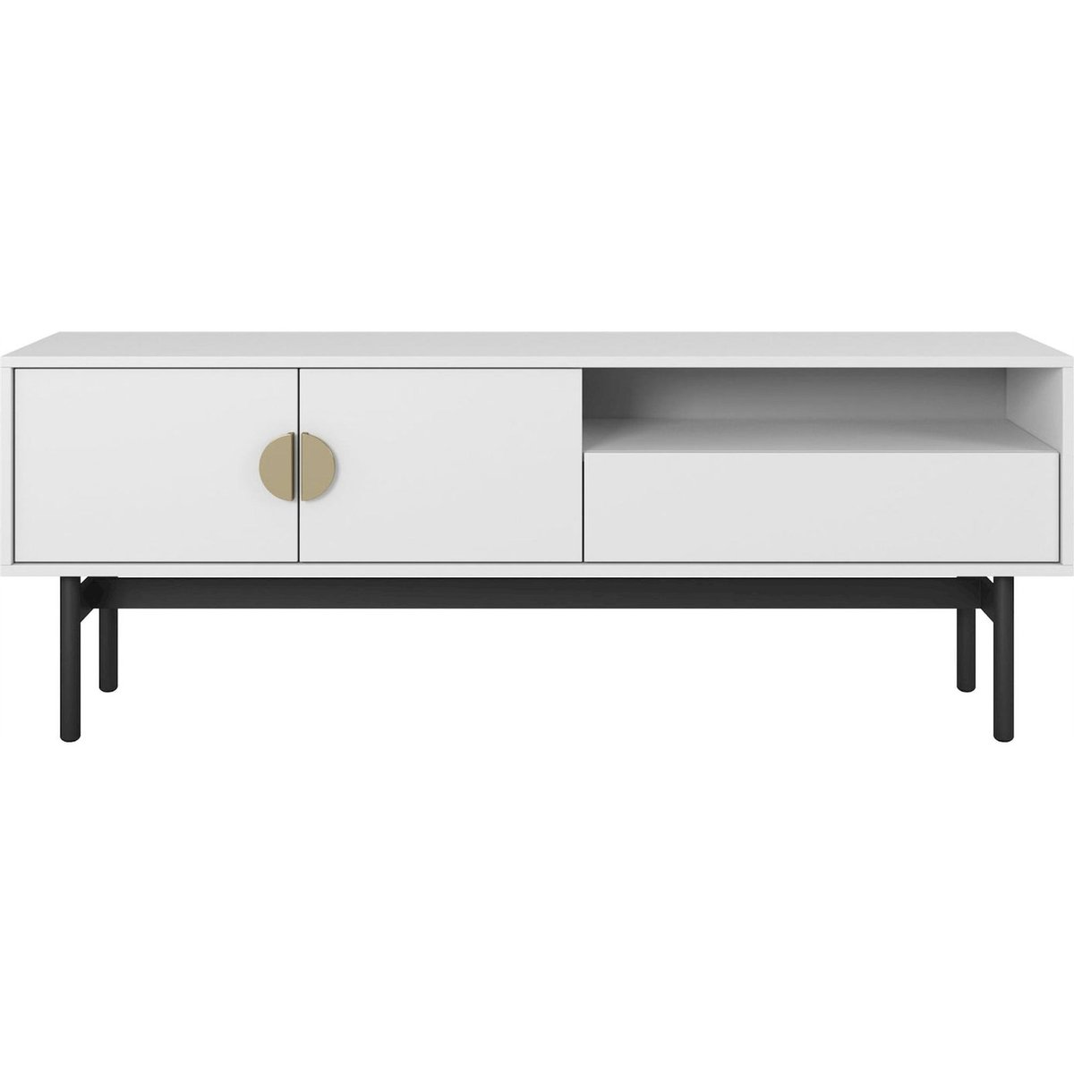 Meuble tv collection STOON avec tiroir et niche blanc, RECOLLECTION
