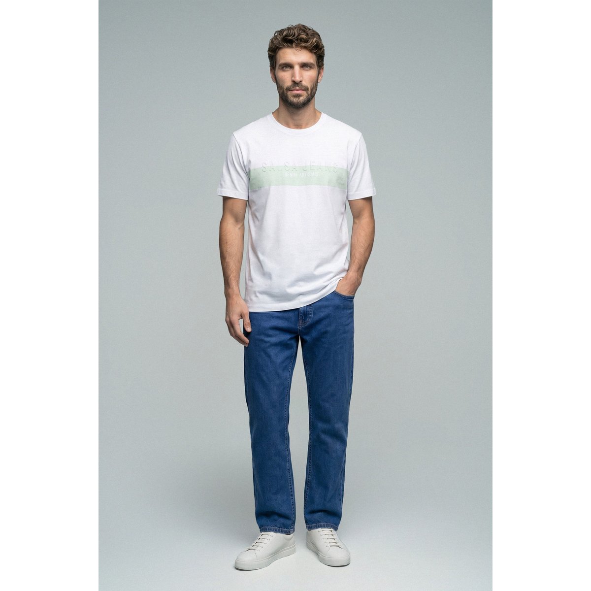 T-SHIRT AVEC BRANDING blanc, SALSA JEANS