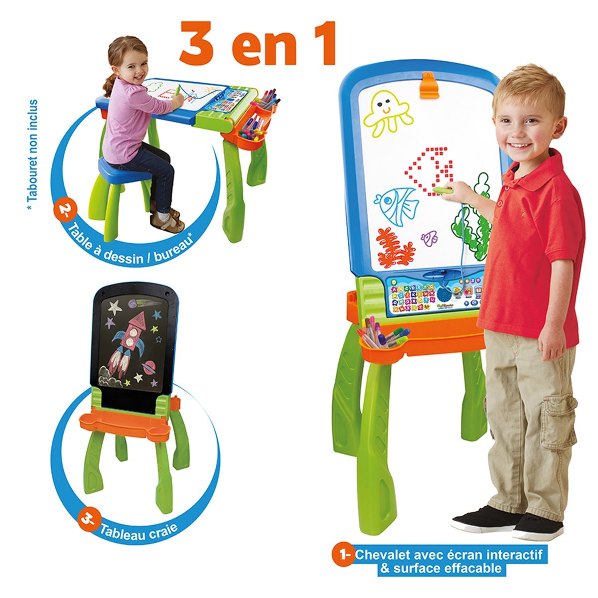 Magi chevalet interactif 3 en 1 193505 multicolore, VTECH