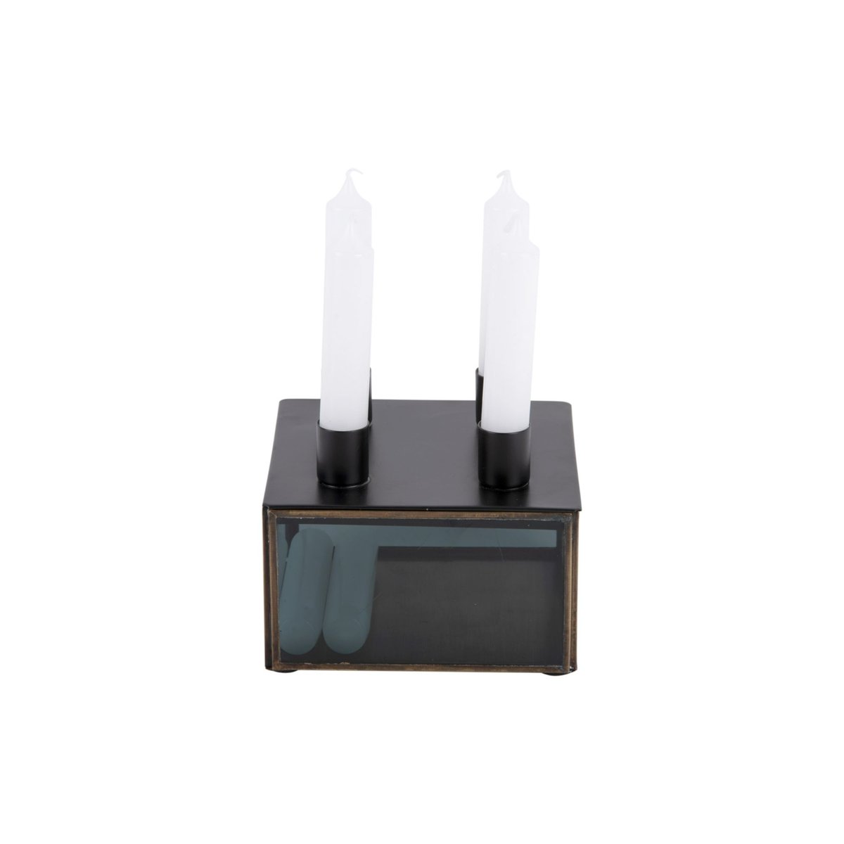 Chandelier Verre BOXED SQUARE noir mat, PRESENT TIME
